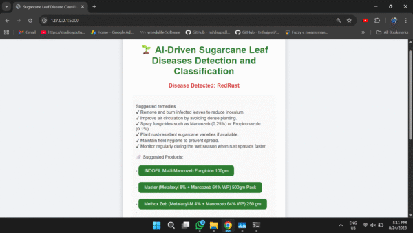 AI-Driven Sugarcane Diseases Detection & Remedy Suggestion with Flask App Final Year Project - Image 15